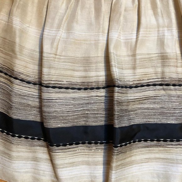 ALFANI PETITES BEIGE BLACK LINEN SILK SKIRT SZ 6P - Picture 3 of 7